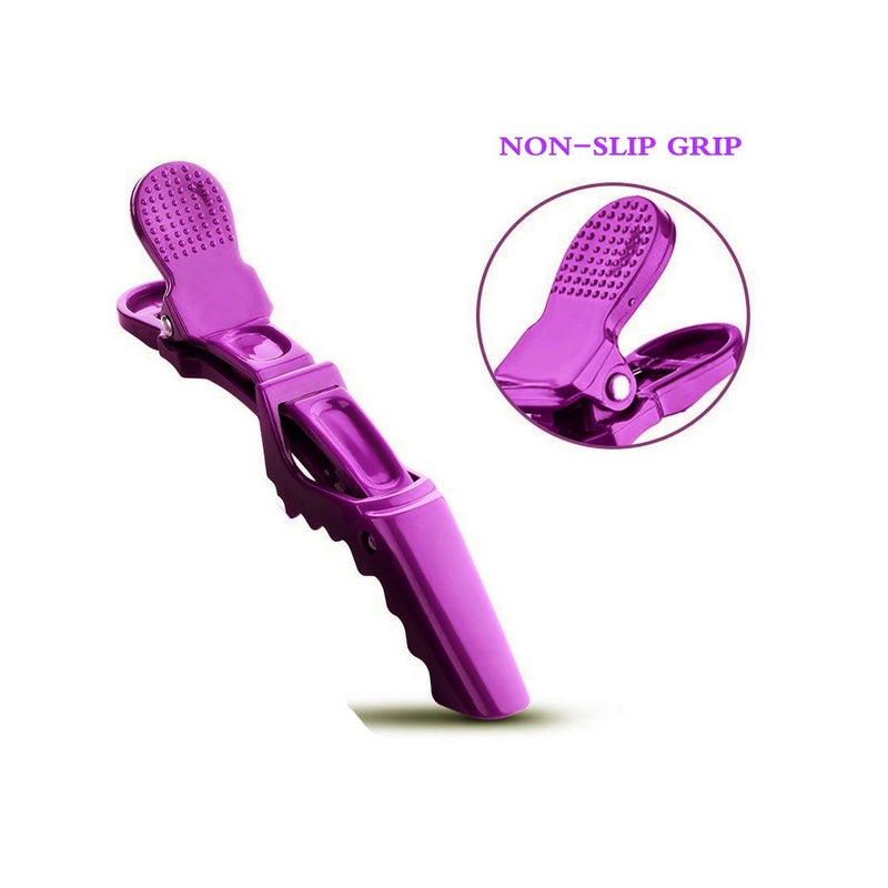 BEINY 6Pcs Plastic Non Slip Hair Clips - Professional Hairdressing Styling Sectioning Clips - Salon Alligator Clips for Thick Hair - Haircut Accessories Hairgrips for Women Girls (Purple) - Image 2